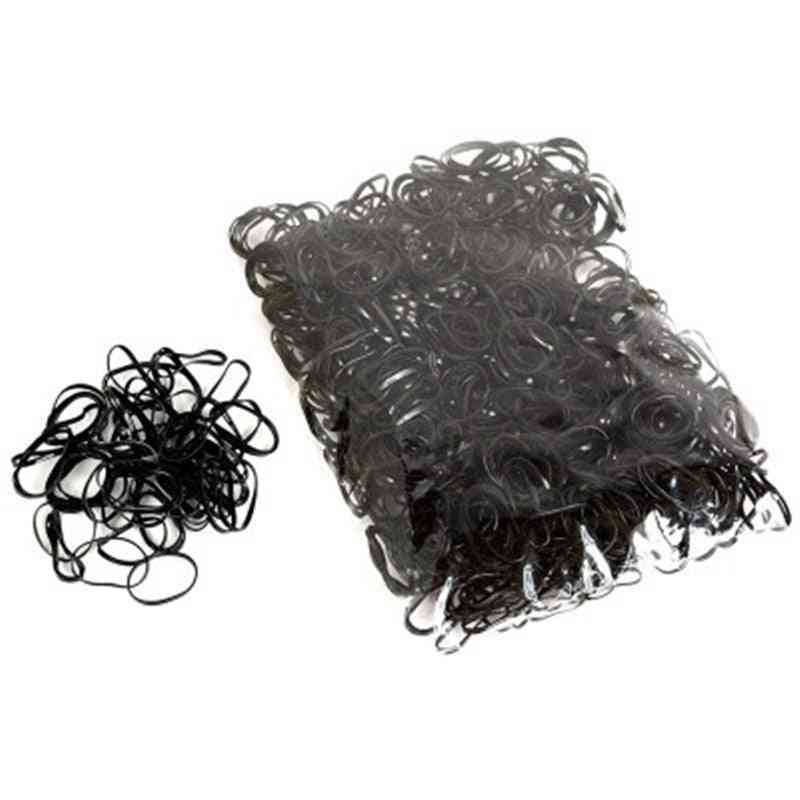 1000 יחידות חבילה רצועת גומי חבל אלסטי לשיער קוקו - אביזרי מחזיק / כלים לעיצוב שיער - שקיות 2 חבילות