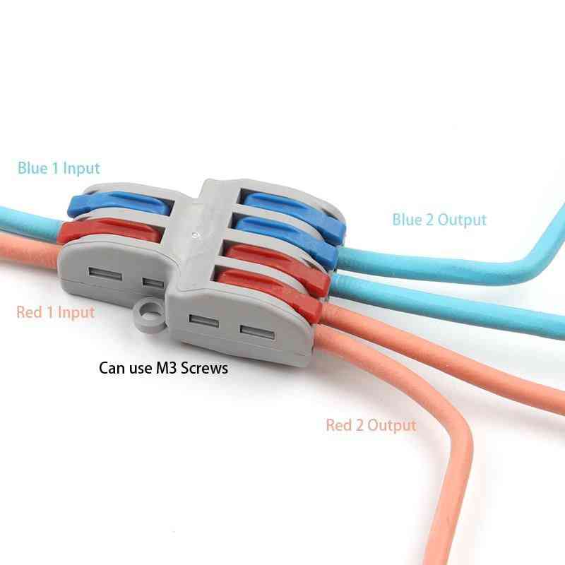 Wire Connector -splitter Terminal, Compact Wiring Cable Push-in Conductor