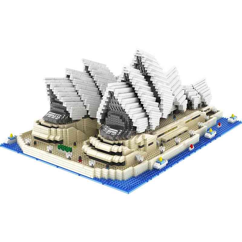 Mini Diamond Building Blocks- Famous City Architecture Sydney, Opera House Model- Educational Toy