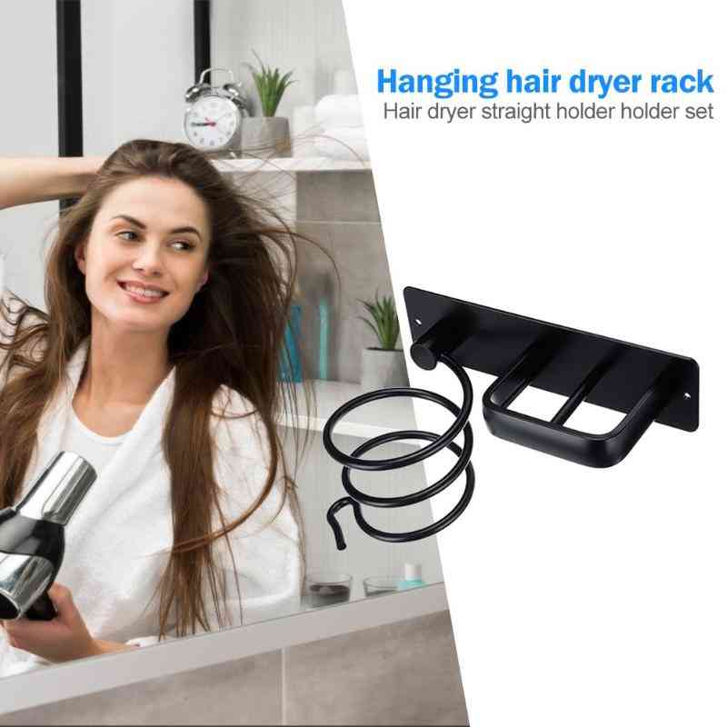Spiral Design, Wall Mounted Hair Dryer Storage And Organizer Rack