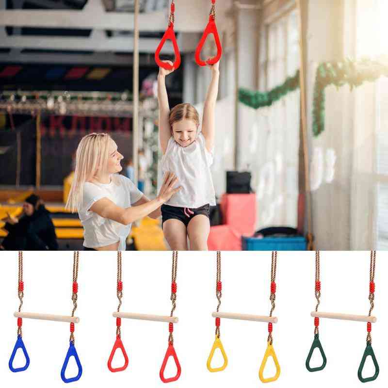 Hand Rings Wooden Swingset - Fitness, Activity Game