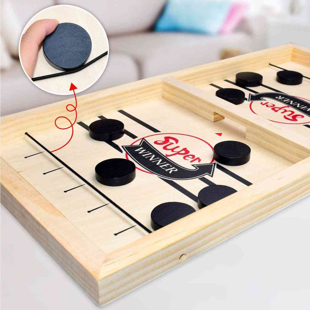 Asztali gyors jégkorong parittyás játék tempójú parittyás koronggyőztes szórakoztató játékok, buli felnőtt / gyermek családi házi társasjátékhoz