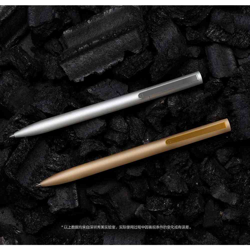 Oryginalne metalowe długopisy xiaomi-mijia-premec gładka szwajcaria, wkład 0,5 mm pisaki do podpisów długopisy ze stopu mi-aluminium czarny-tusz - złoty z wkładem