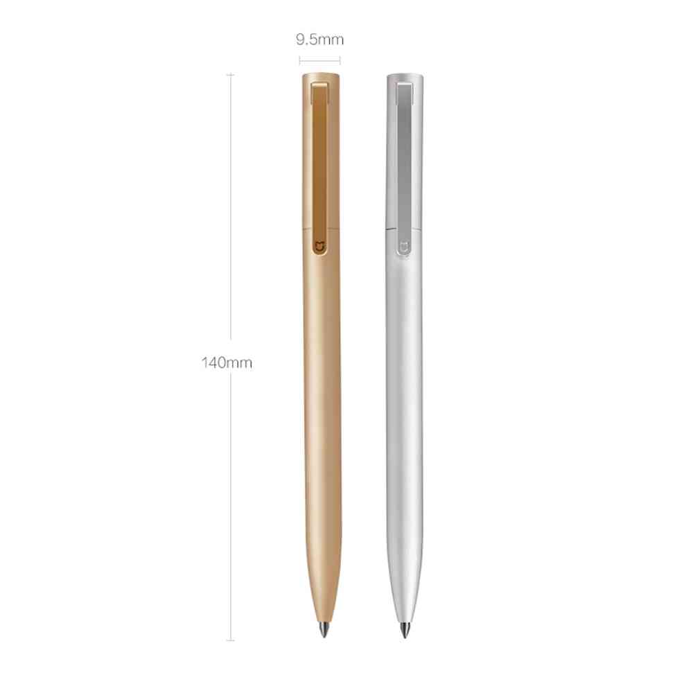 Original xiaomi-mijia metalskiltpenne-premec glat schweiz, refill 0,5 mm signaturpenne mi-aluminiumslegerede penne sort-blæk - sort