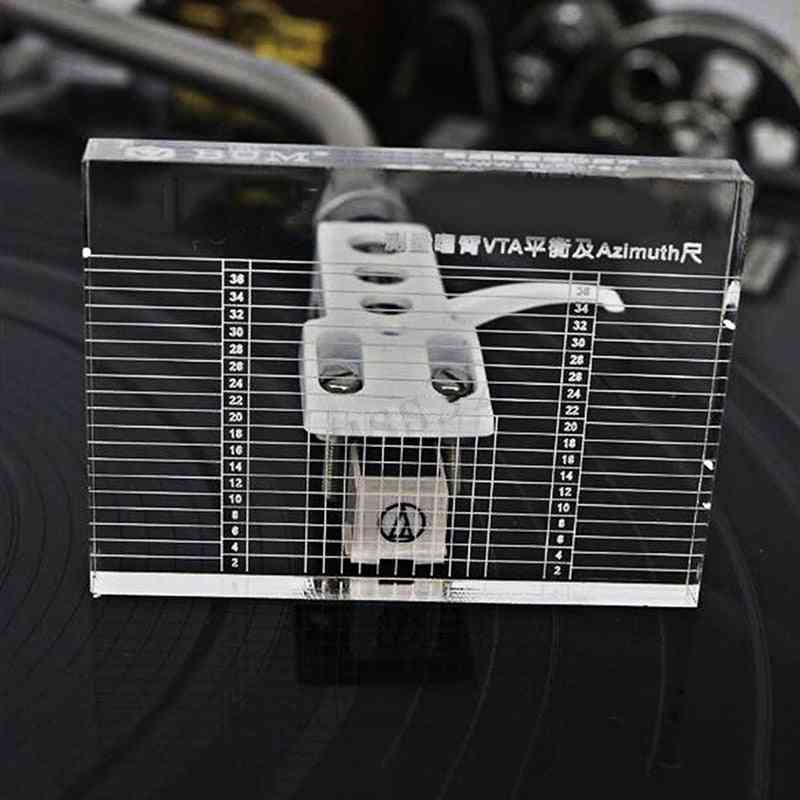 Lp vinyl platenspeler- phono-toonarm vta / cartridge azimuth, balans cartridge azimuth liniaal headshell draaitafel -