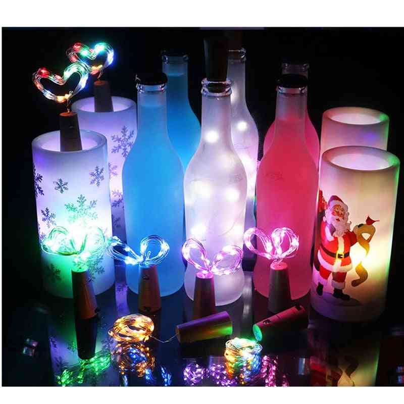 Kurkfleslamp op batterijen, DIY led string bar, verjaardagsfeestje stop strip - warm wit / 1m