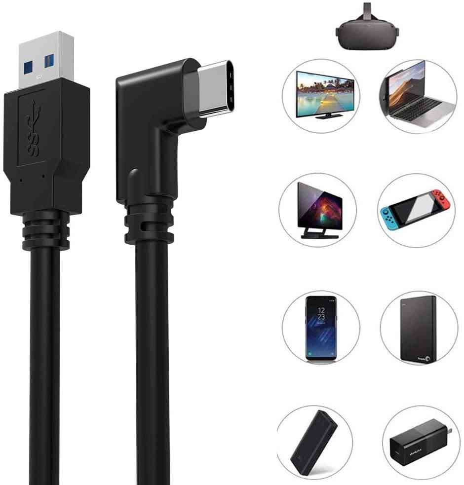 Vysokorýchlostný kábel USB na prenos údajov typu 3.1 typu C-VR náhlavný adaptér na rýchle nabíjanie