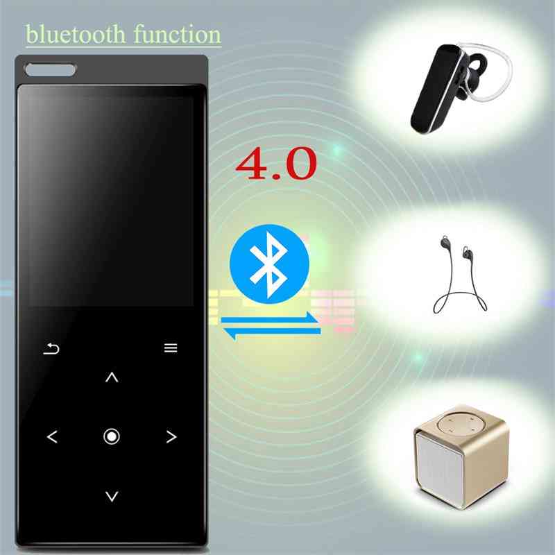 Bluetooth 4.0 mp4-speler met luidspreker, touch-knop lossless hifi-muziekspeler met e-book, fm-radio - zwart / 16GB