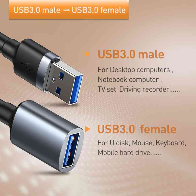 Usb 3.0 Type A Male To Female, Extension Cable For Smart Tv/ps4/xbox