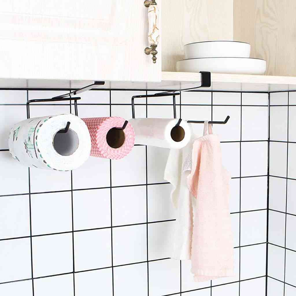 Raft pentru suportul prosopului sub suportul pentru role de hârtie al dulapului, cuier pentru țesuturi, accesorii pentru bucătărie la baie