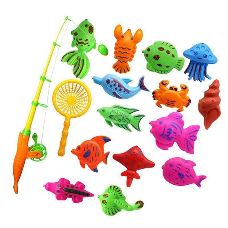 Magnetic Fish Model Set With Rod And Fishing Net For