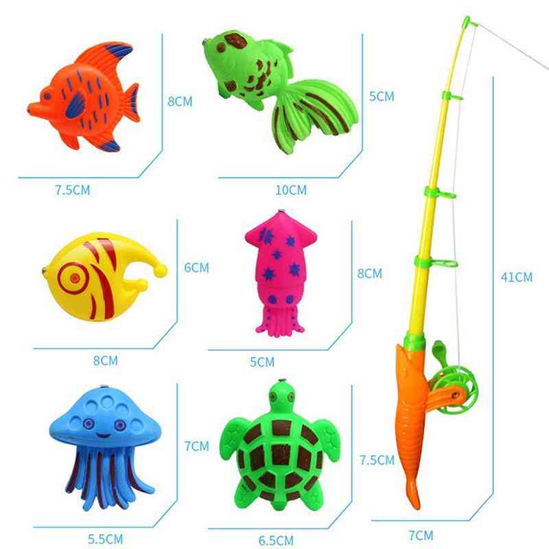 Magnetisches Fischmodell mit Rute und Fischernetz für Kinder