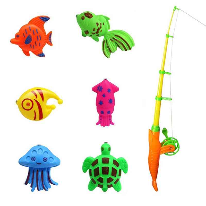 Magnetic Fish Model Set With Rod And Fishing Net For