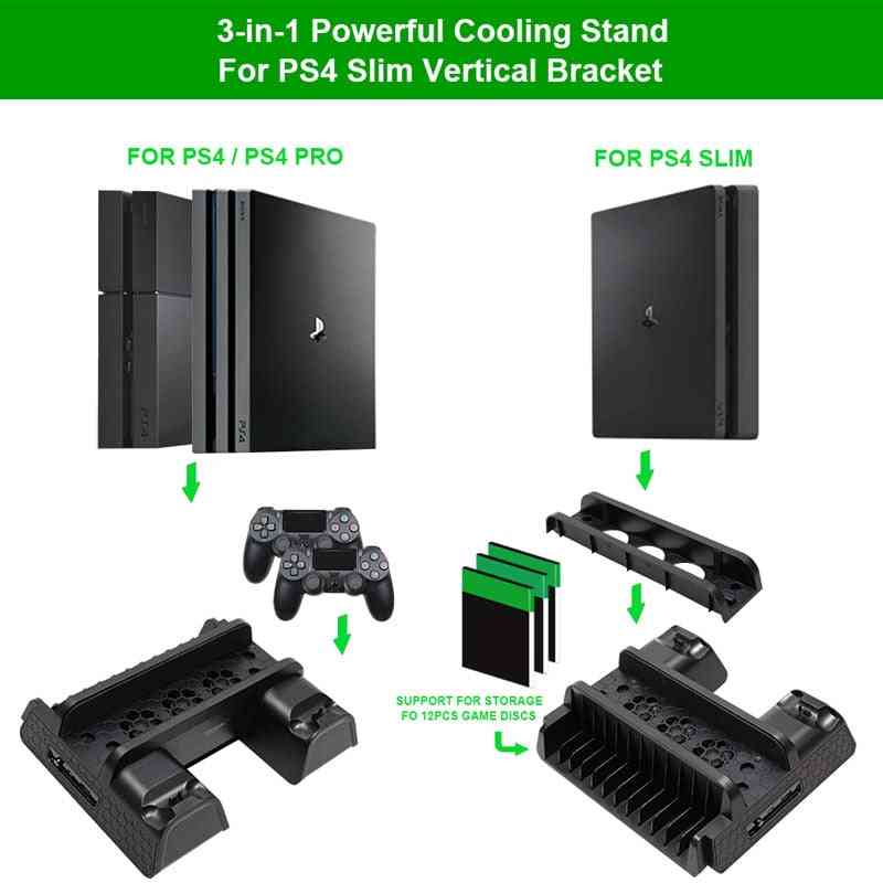 3-in-1 Powerful Cooling Stand For Playstation - Vertical Bracket