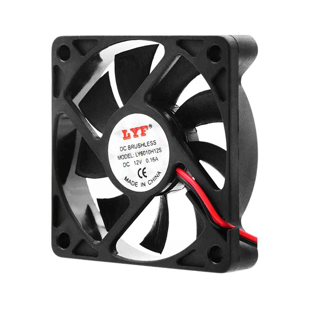 12v Dc Cooling Fan For  Computer Pc With Diametre 60 X 60 X 12mm And 2 Pins