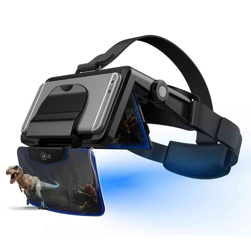 Ar briller 3d vr hodetelefoner - virtual reality 3d briller papp vr hodesett for 4,7 / 6,3 tommers telefon for fiit vr ar-x hjelm (svart) -