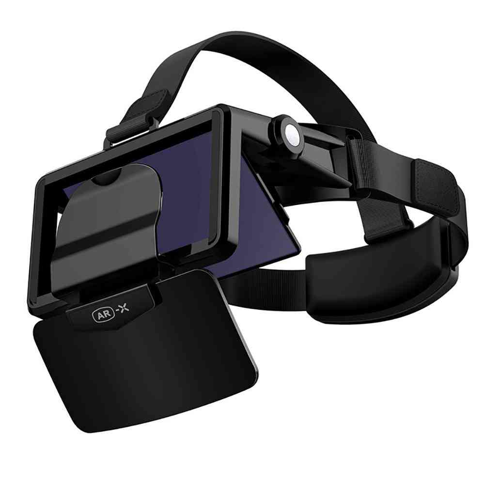 Ar Brille 3d vr Kopfhörer - Virtual Reality 3d Brille Pappe vr Headsets für 4,7 / 6,3 Zoll Telefon für fiit vr ar-x Helm (schwarz) -