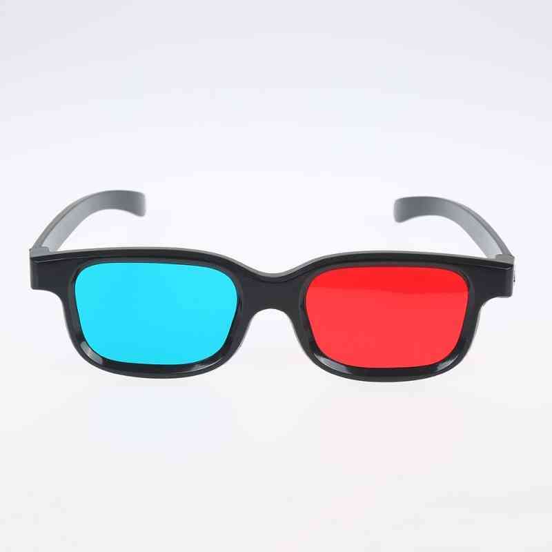 3d Glasses Black Frame For Dimensional Anaglyph Tv Movie Dvd Game Vision/cinema (as The Picture)