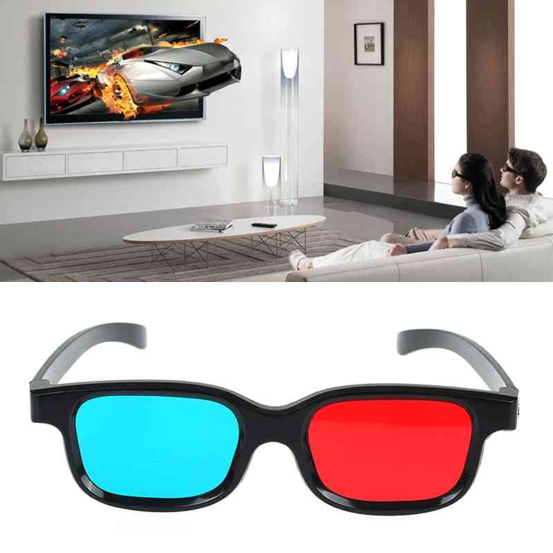 3d Glasses Black Frame For Dimensional Anaglyph Tv Movie Dvd Game Vision/cinema (as The Picture)
