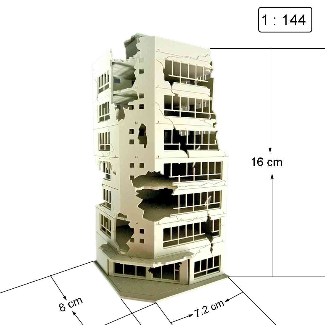 Sandtisch ruiniertes Gebäudemodell - Schlacht beschädigt - 1 Verhältnis 100