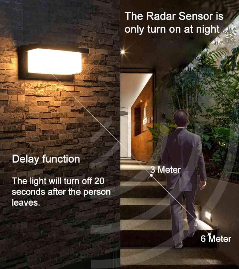 Modern Waterproof Led, Wall Lamp With Motion Sensor
