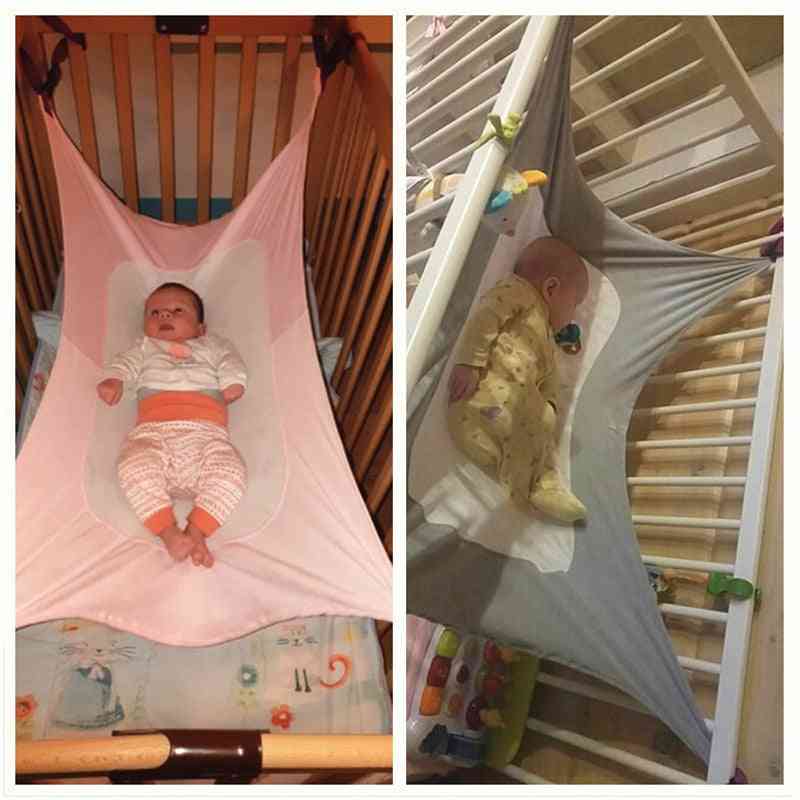 Spädbarn hängmatta tecknad tryckt baby löstagbar bärbar hopfällbar spjälsäng - bomull nyfödd sovsäng - a