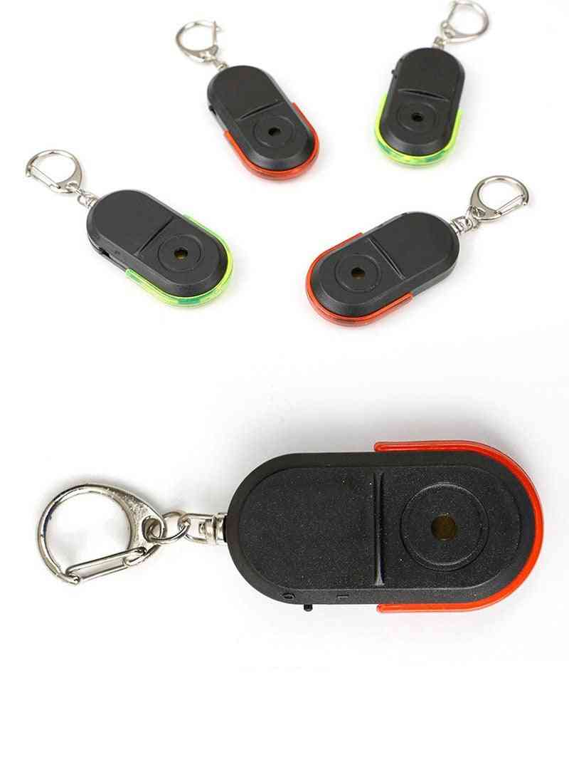 Portable-Keychain Key-Finder Old-People Anti-Lost Alarm Key-Finder, Wireless Use-Whistle Sound LED-Light-Locator Anti-Theft - Bleu