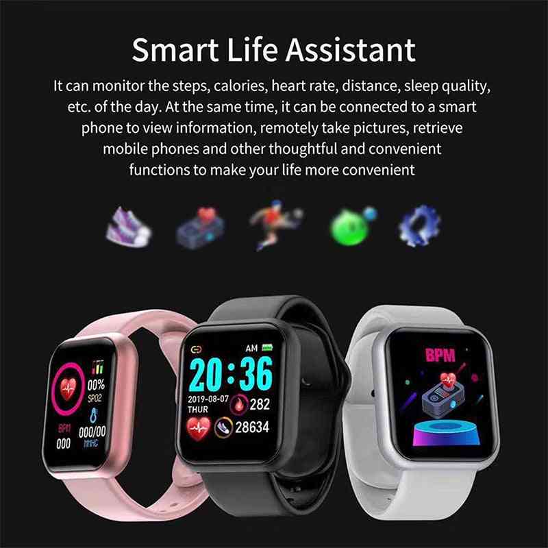 D20 smart-armbanden hartslagmeter relojes-inteligentes smartband voor ios / android pulseira slaapmonitor-horloge - zwart