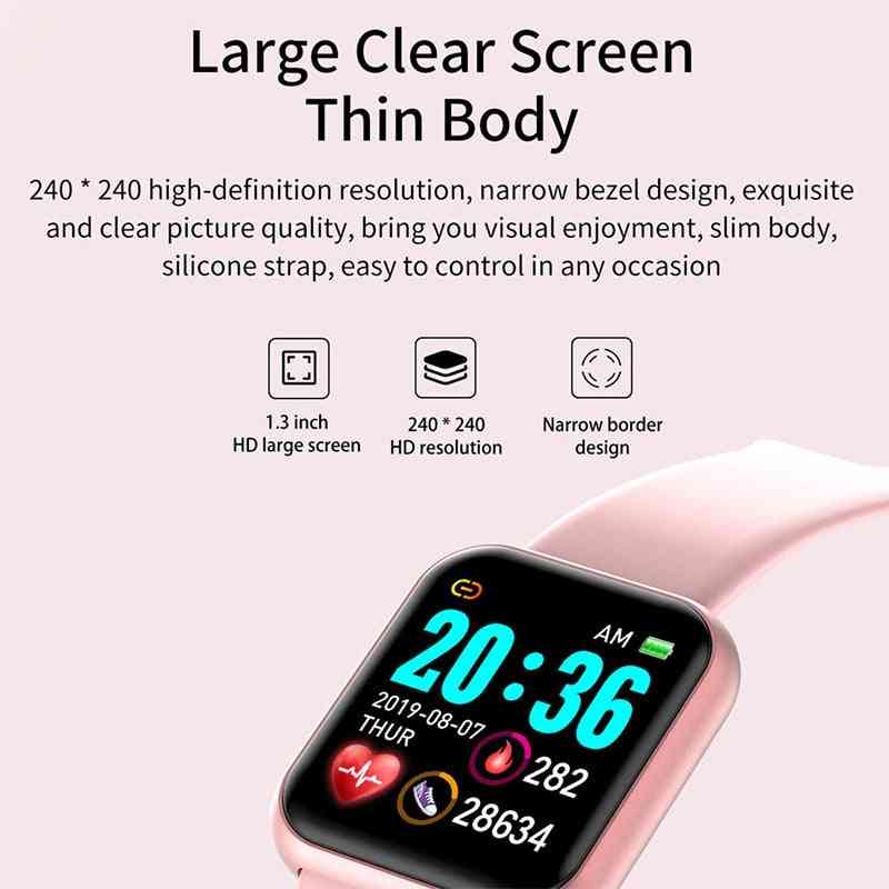 D20 smart-armbanden hartslagmeter relojes-inteligentes smartband voor ios / android pulseira slaapmonitor-horloge - zwart