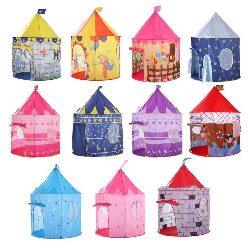 Kids Play Tent Ball - Princess Castle Portable Indoor Outdoor Baby Fun - House Hut for Children Toys - 50pcs balles multi