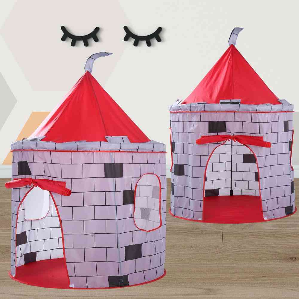Kids Play Tent Ball - Princess Castle Portable Indoor Outdoor Baby Fun - House Hut for Children Toys - 50pcs balles multi