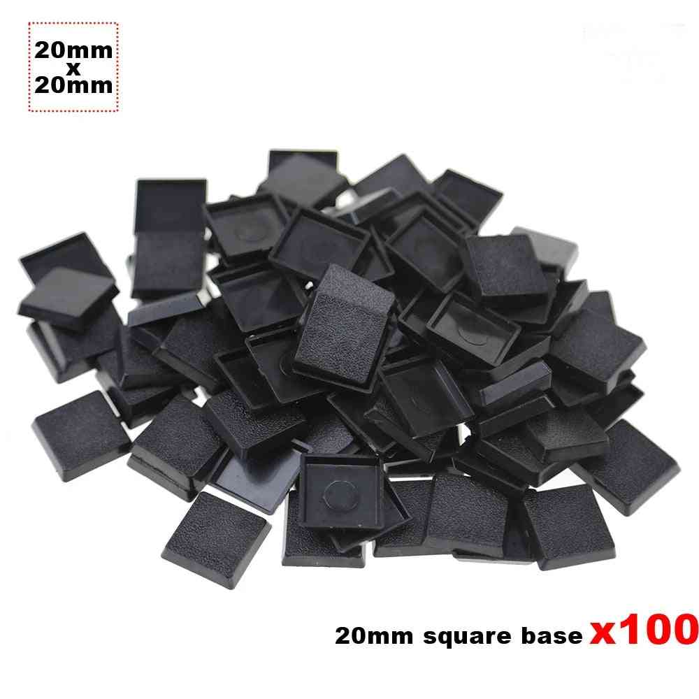 100 x 20 mm fyrkantiga baser tillverkade av plast för bordsspel baser warhamemr -
