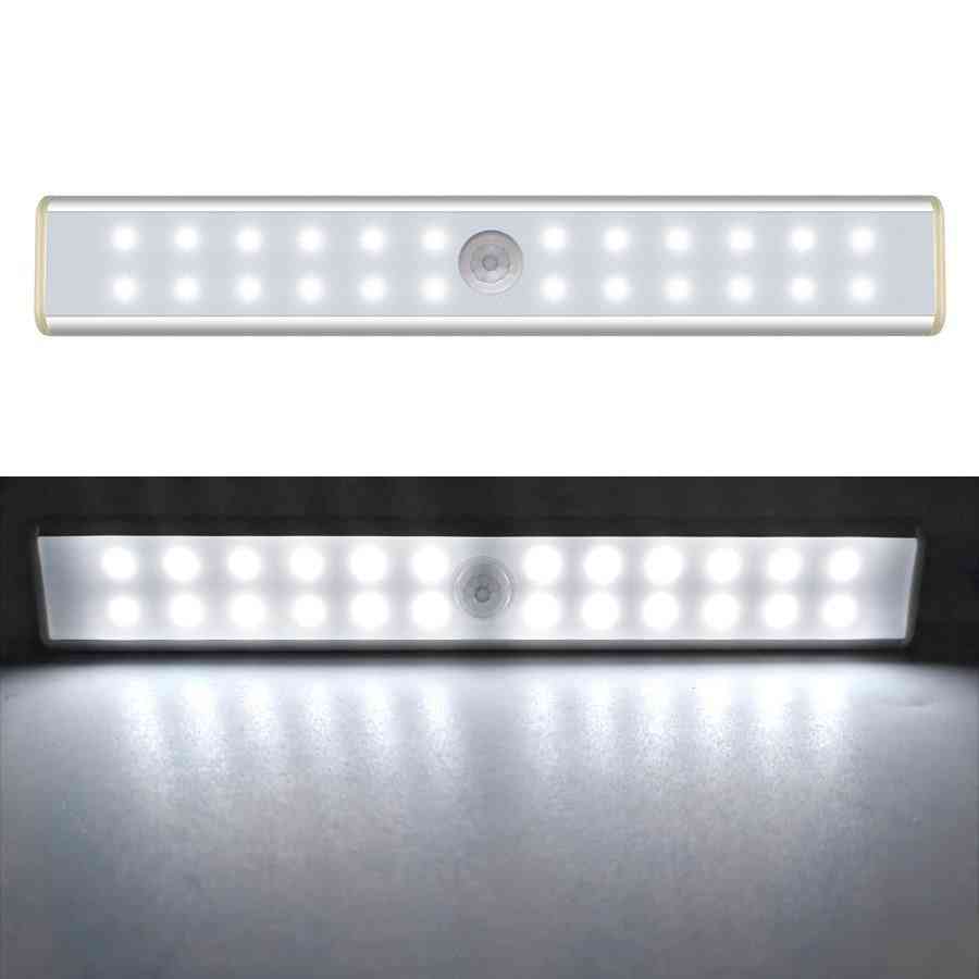 Magnetisk 24/40/60 led sensor kabinet lys-usb genopladelig bevægelsessensor led til soveværelse køkken skab trappe