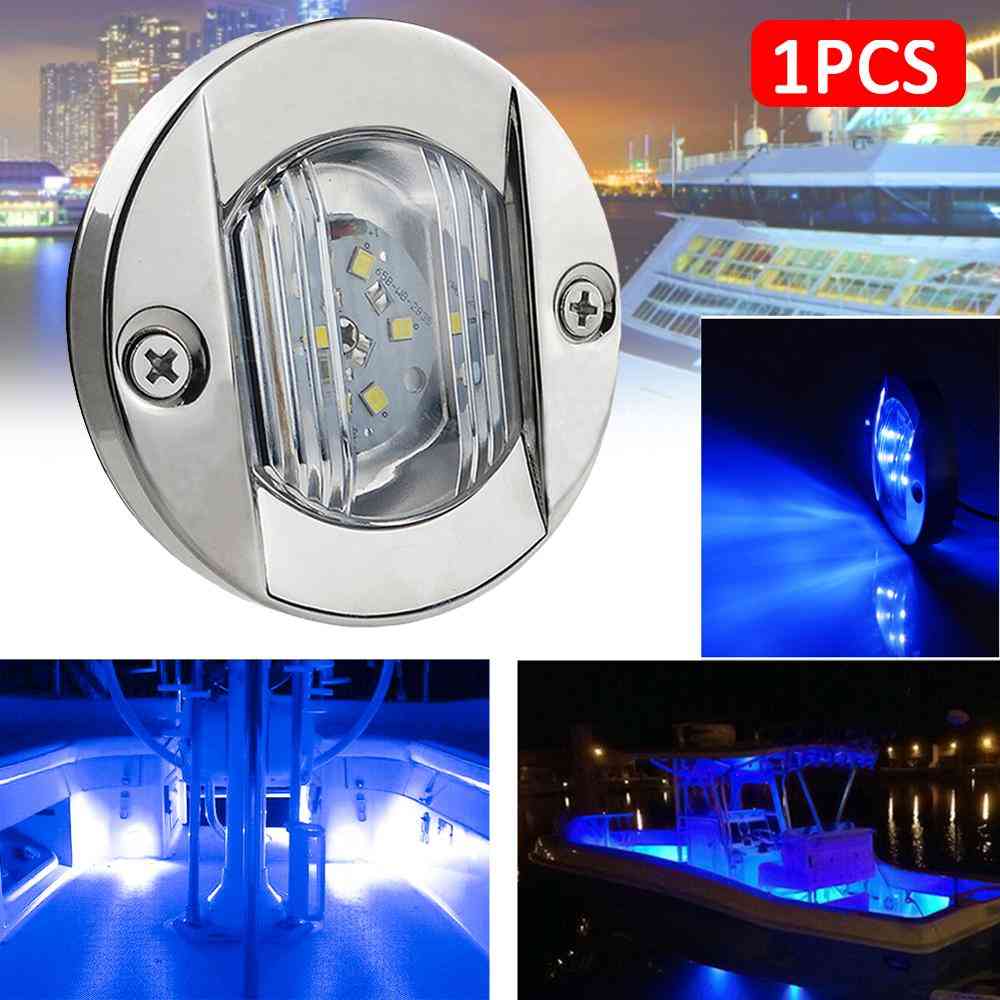 Dc Marine Boat Transom Led Stern Light - Round Stainless Steel Warm Tail Lamp