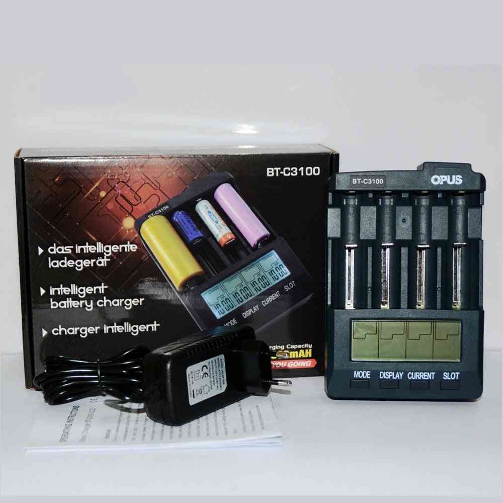 Bt-c3100 digitale intelligente 4 slots lcd-batterijlader voor li-ion / nicd / nimh / aa / aaa / 10440/18650