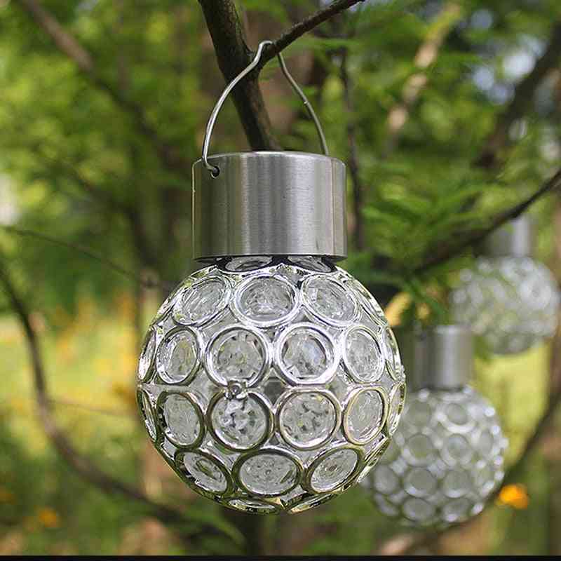 Waterproof Solar Led Hanging Light Ball Lamp For Outdoor Garden Yard