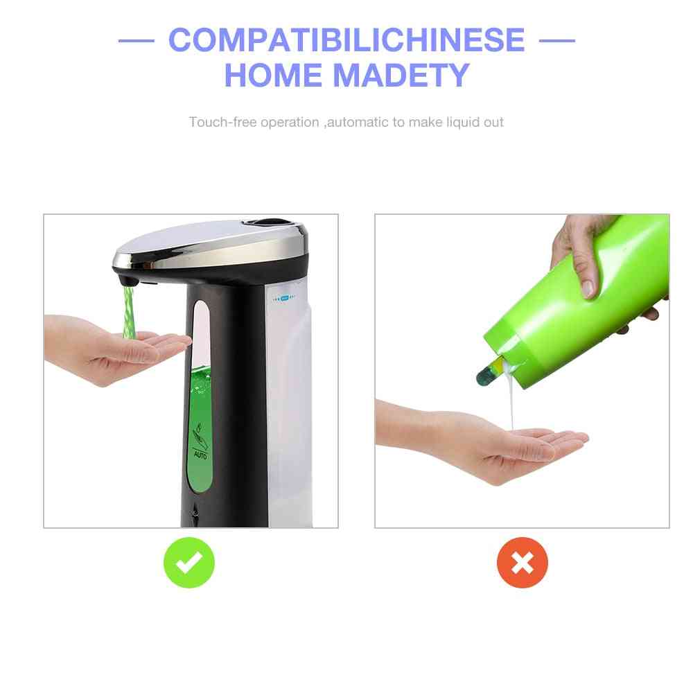 Distribuidor automático de sabão líquido 400ml com sensor inteligente embutido para banheiro de cozinha