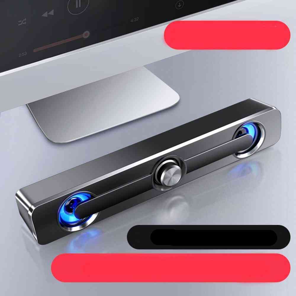 Bedrade computerbar stereo basluidspreker, surround sound bluetooth-speaker voor pc / laptop / telefoon / tablet mp3 / mp4 - zwart (bluetooth)