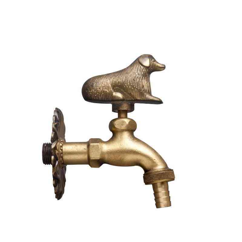 Outdoor Decorative Garden Faucet Animal Shape Bibcock Antique Brass Tap