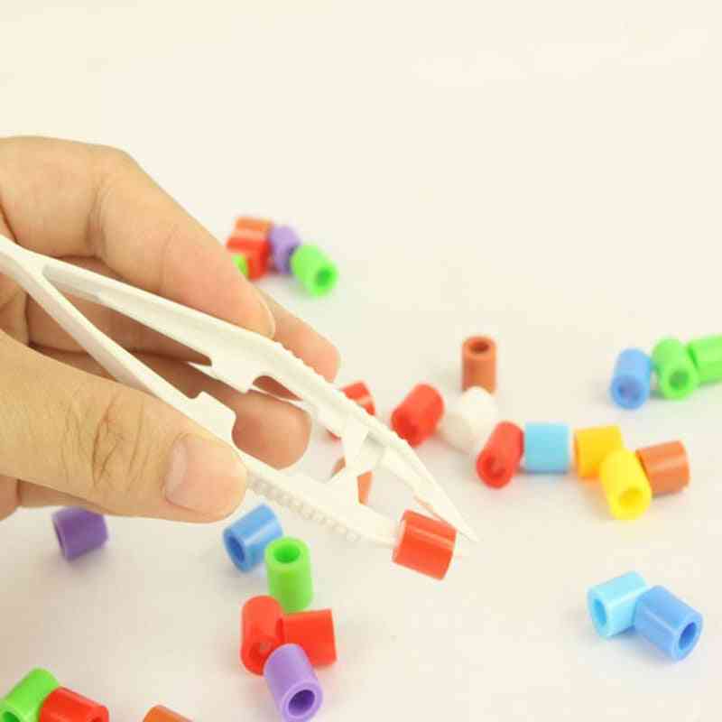 Kids Safety Plastic Beads Tweezer For Puzzle Bead Model Building Kits