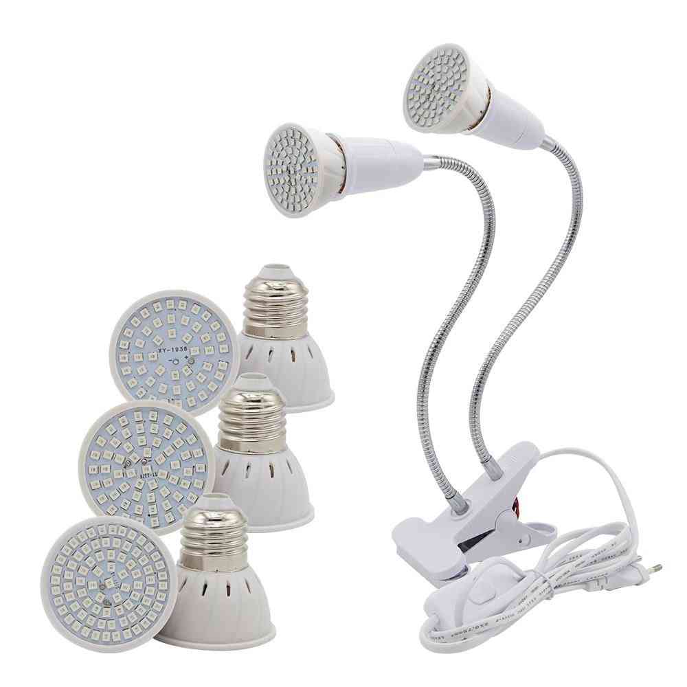Full Spectrum, Hydroponic Growth Lights- Led Lamp Bulb, Flexible With Two Head Clip