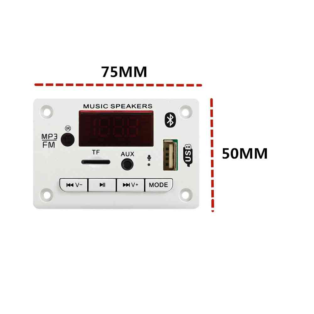 Mikrofon zestaw głośnomówiący 5v-12v bluetooth5.0 moduł dekodowania mp3-bezprzewodowy samochodowy USB odtwarzacz mp3 gniazdo kart tf / usb / fm (biały) -