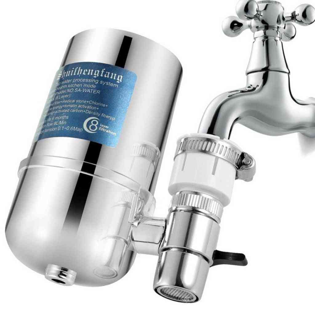 Wasserhahn Wasserfilter für Spülbecken oder Badhalterung Filterarmatur einfach zu installierendes 8-Lagen-Filtersystem (wie abgebildet)