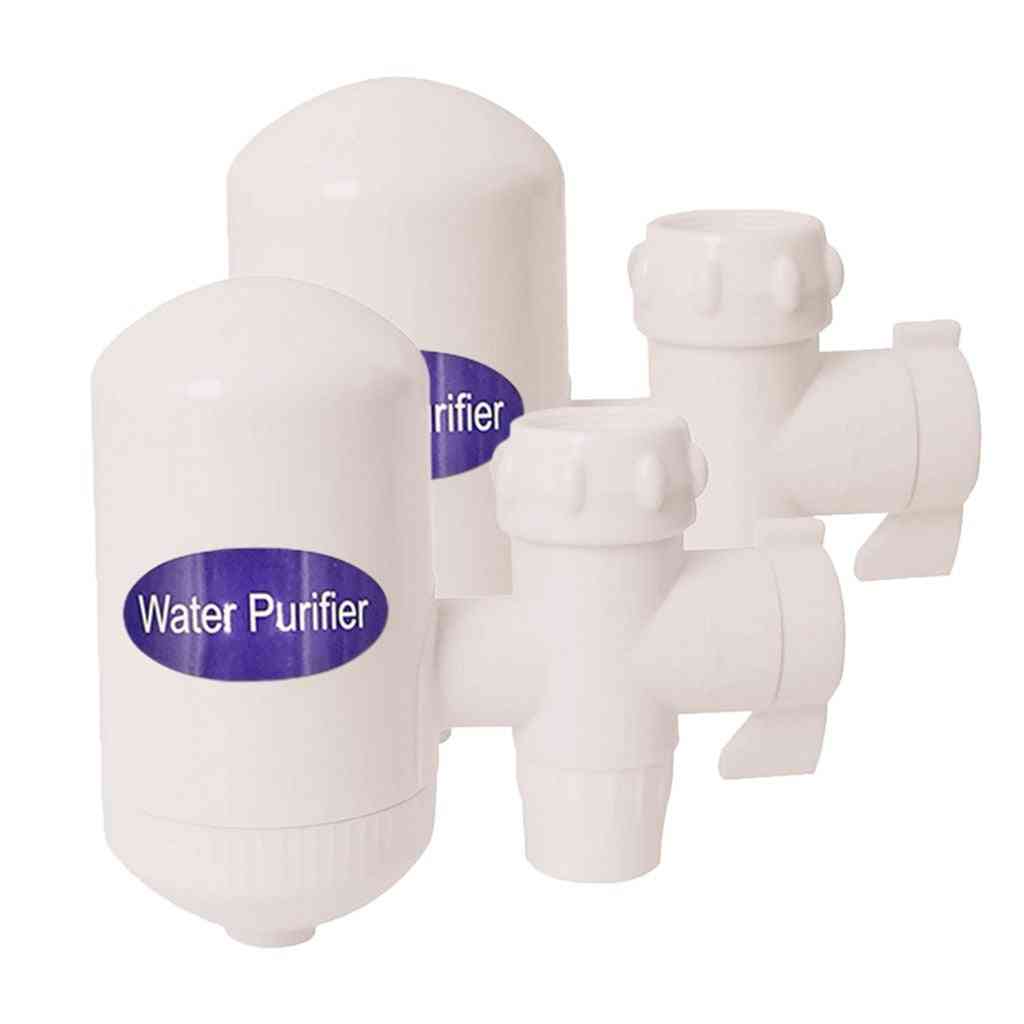 2pc vandhane hjem purifier keramisk vandhane filter køkken- armatur tilbehør (hvid krom)