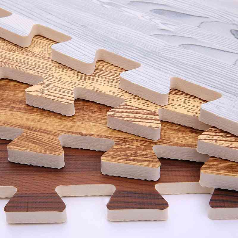 Covor de puzzle din lemn - pardoseală moale din spumă covor interconectat sufragerie sala de sport covor târâtor