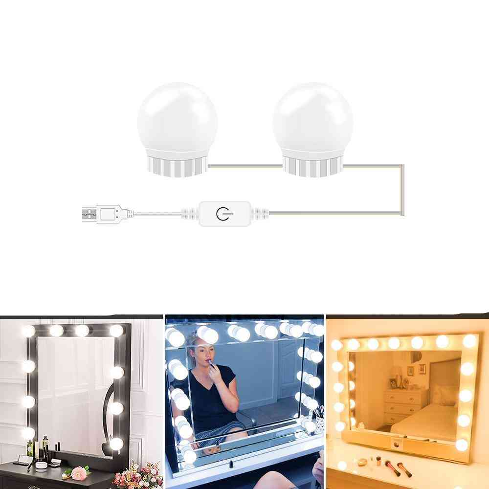 Usb 12v hollywood turhamaisuus peililamppu pakki - led meikkivalo himmennettävä kylpyhuone kosmetiikka seinävalaisin