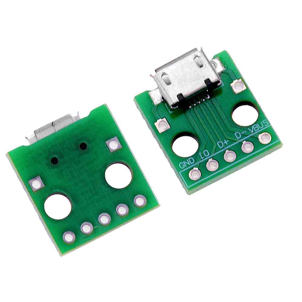 Adaptador micro usb a dip conector hembra de 5 pines tipo b convertidor de pcb tablero de interruptores placa de pruebas smt asiento madre (10 piezas-200004889 10 piezas-202408827)