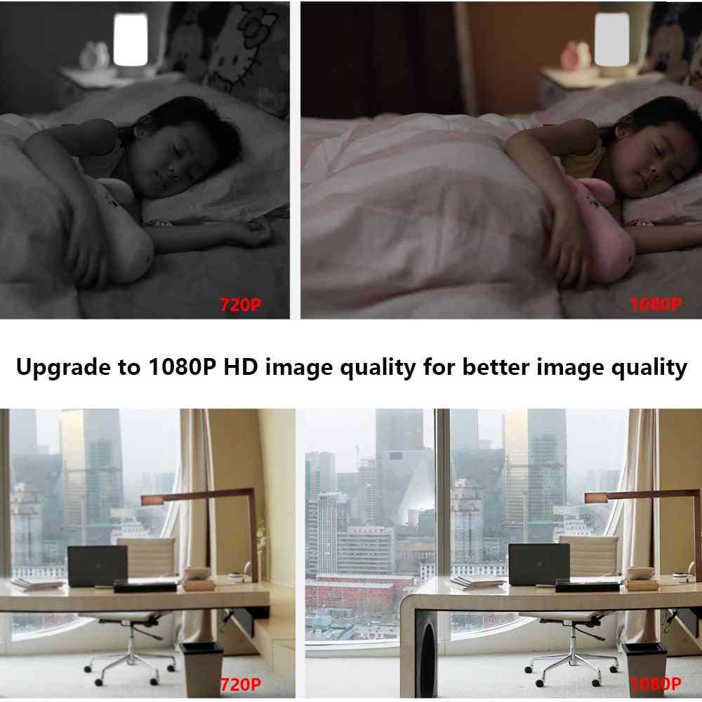 Smart kamera ptz version 1080p och mörkerseende webbkamera med 360 vinkel - vit eu plug-350364