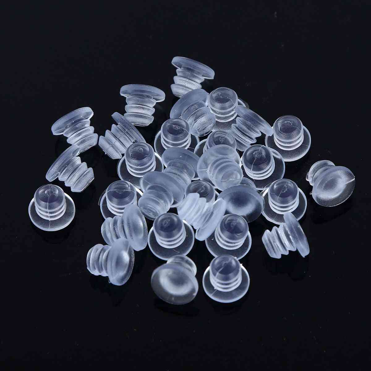 Clear Rubber Stem Bumpers- Screws Hole Glass Table Top Spacers