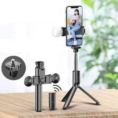 Selfie Stick Tripod, Two Led Fill Light - Bluetooth And Remote Control
